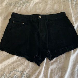 Black jean shorts